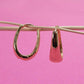 Gold Oval Chunky Huggie Hoops