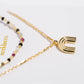 "Imagine" Gold Rainbow with Colorful Beads Necklace Set