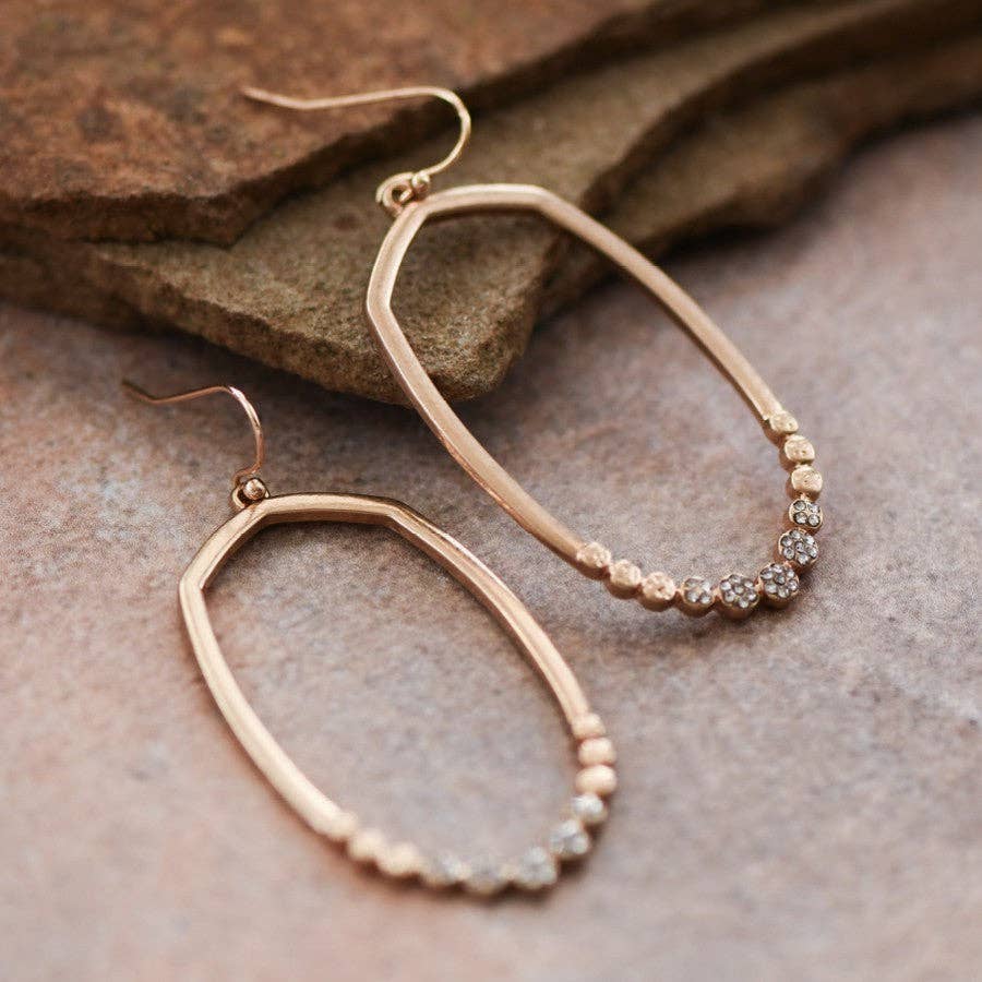 Gold Plated Metal Drop Earrings