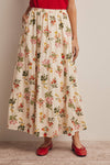 Floral Tiered Cotton Maxi Skirt