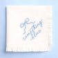 Something Blue Embroidered Handkerchief