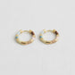 Vintage French Enamel Geometric Hoop Earrings