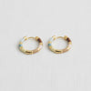 Vintage French Enamel Geometric Hoop Earrings