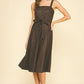 Faux Leather Button Down Dress
