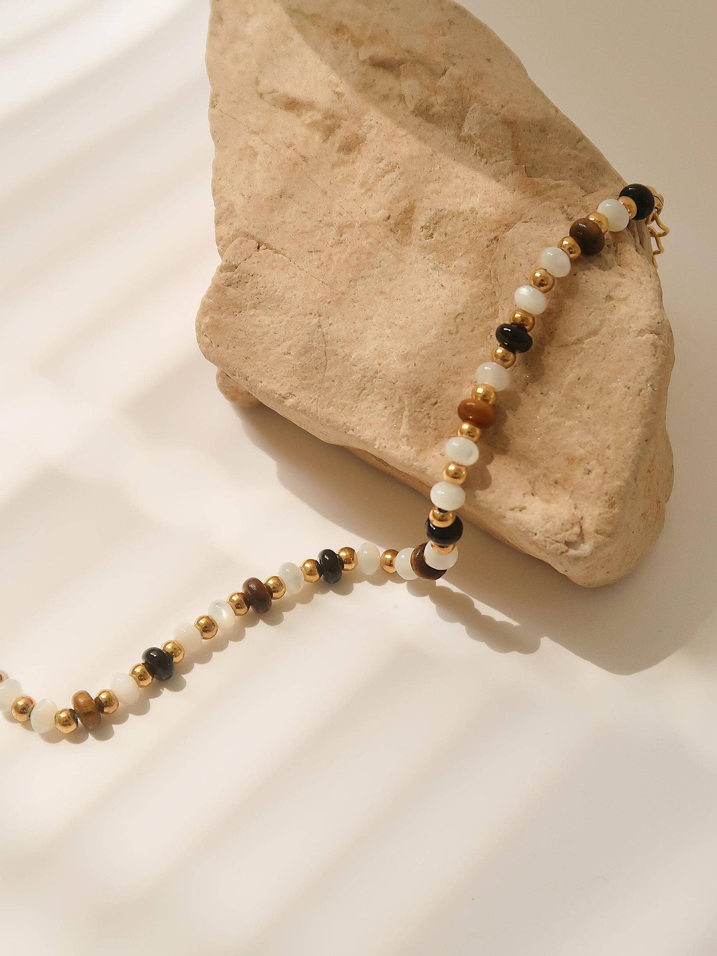 18K Gold Non-Tarnish Boho Beaded Necklace