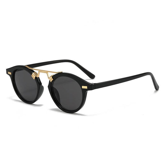 Round-Frame Print Sunglasses