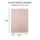 Sweetheart Pink Bow Olivia Velvet Journal