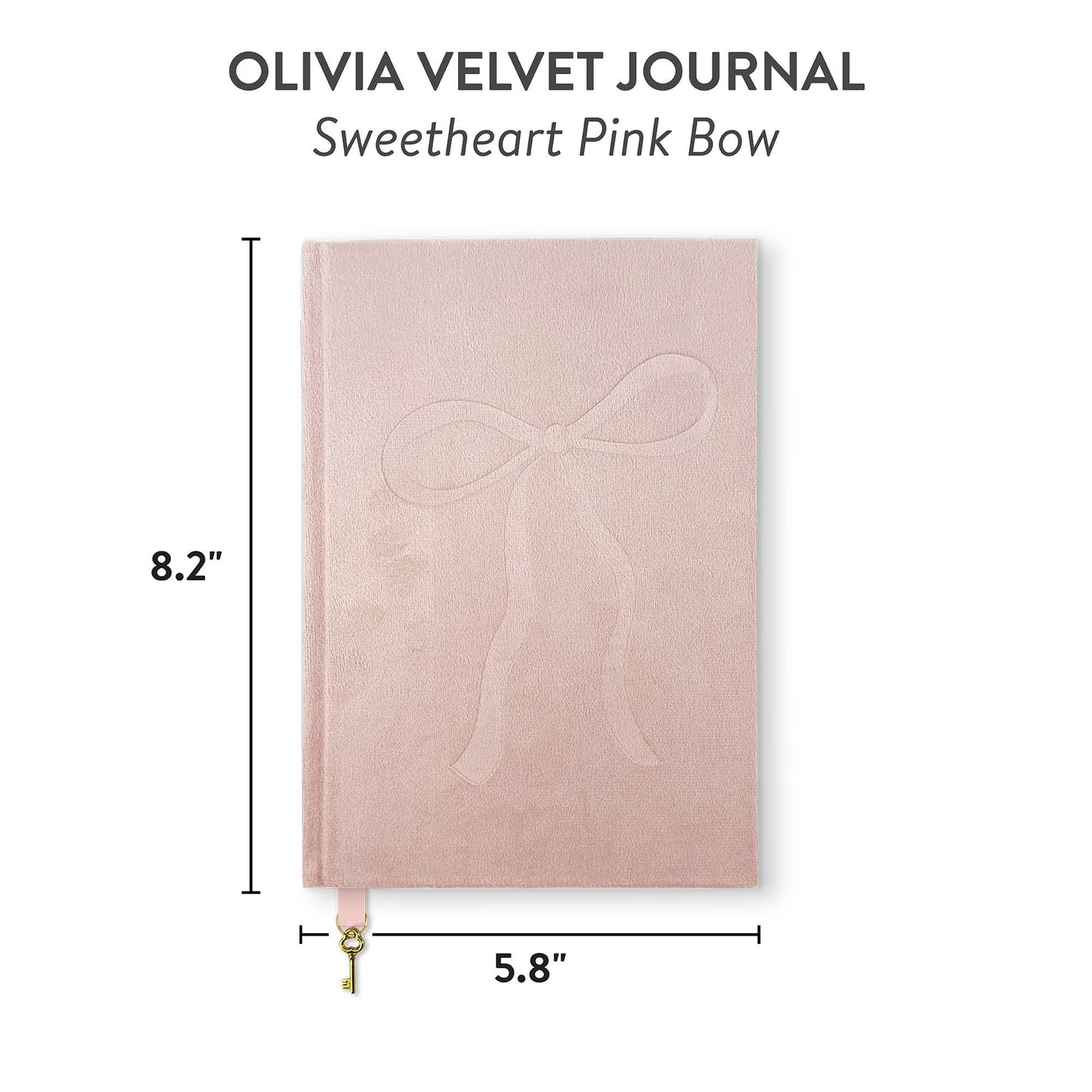 Sweetheart Pink Bow Olivia Velvet Journal