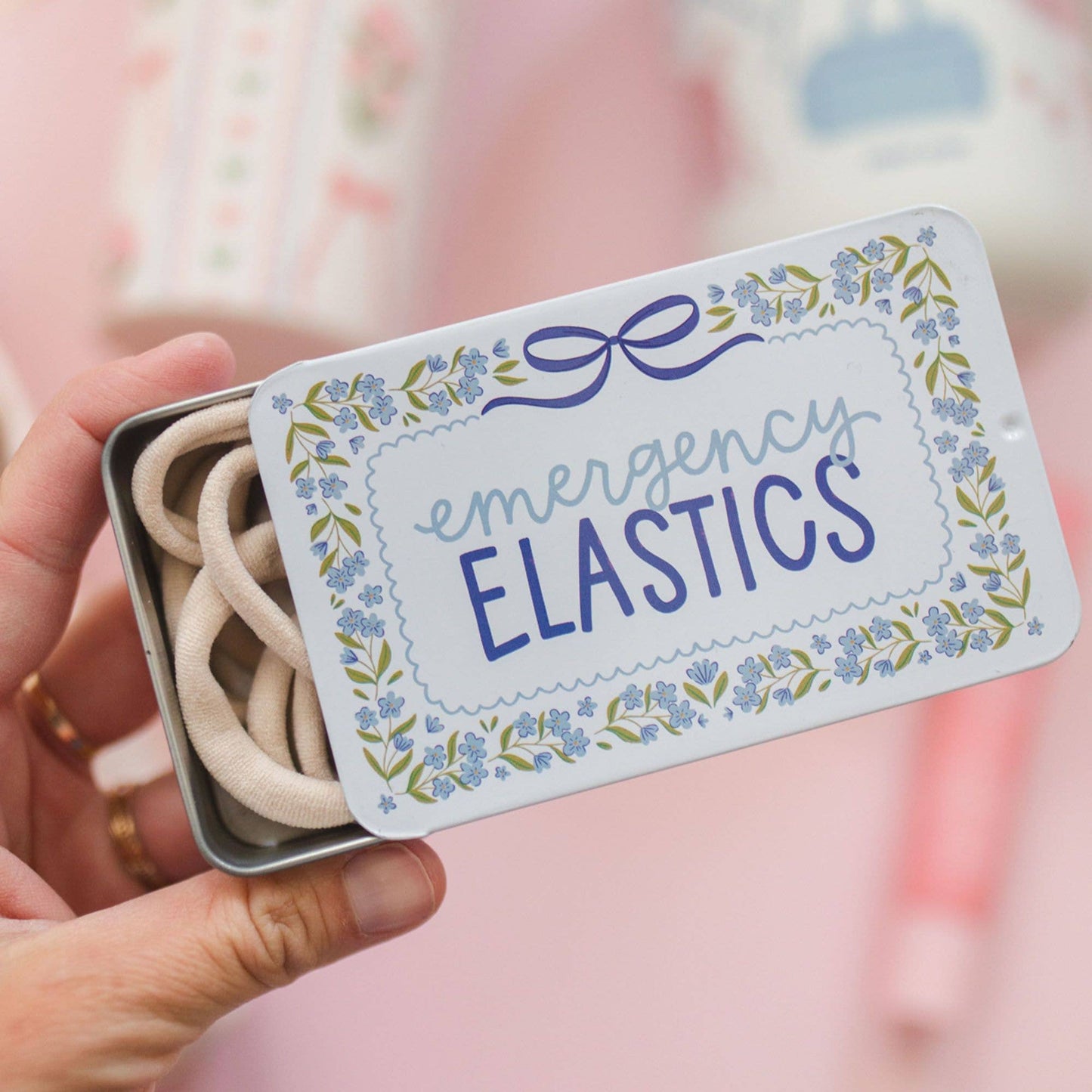 Emergency Elastics Travel Tin with 20 Hair Ties