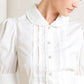 White Round Collar Ruffle Blouse