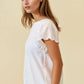 Ruffled Eyelet Short Sleeve Top