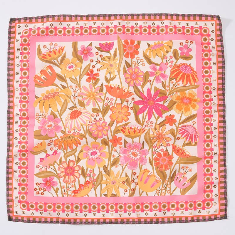 Floral Bandana Head Wrap Square Scarf