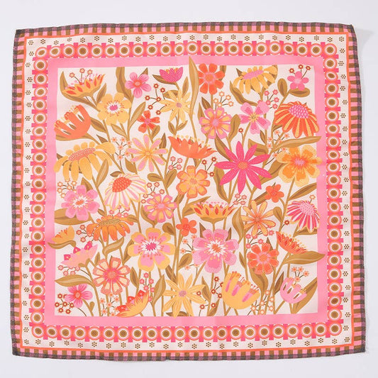 Floral Bandana Head Wrap Square Scarf