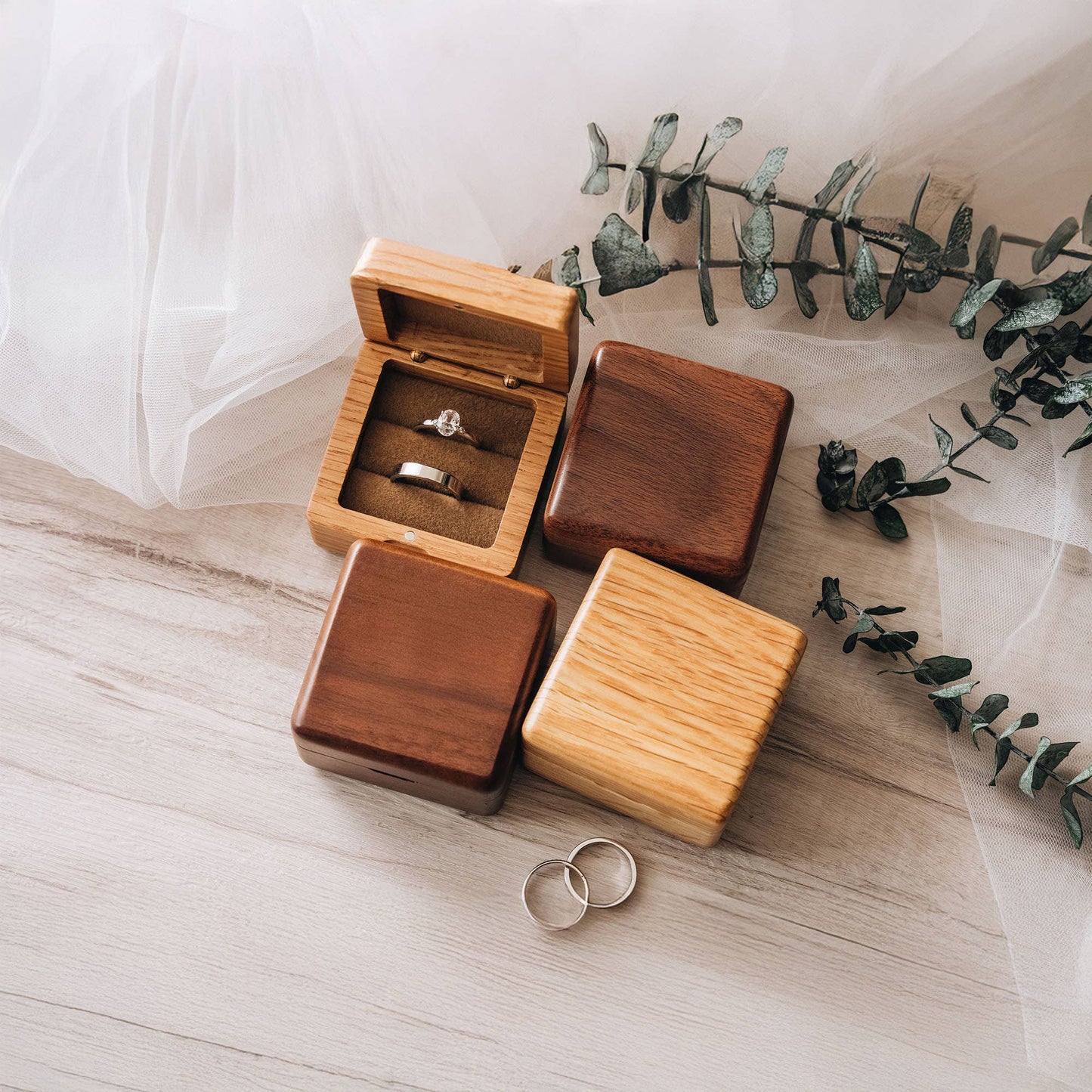 Oak Wooden Ring Box