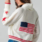 American Flag Star Shawl Collar Cardigan