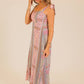 Patchwork Print Tie-Shoulder Maxi Dress