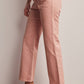Mauve Stretch Cotton Twill Straight-Leg Pants