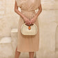 Ivory Rattan Eclipse Handbag