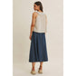 Antique Blue Meadow Ruffle Blouse