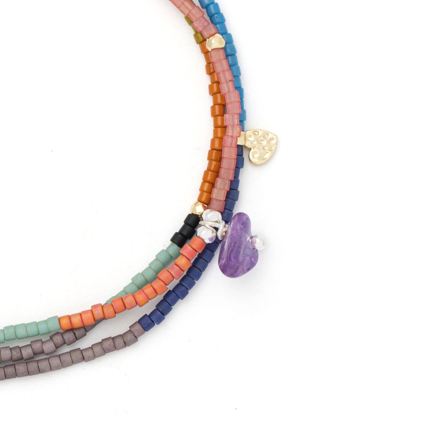 Amethyst/Gol Wrap Bracelet/Necklace