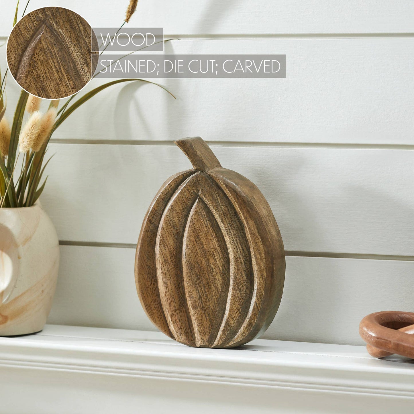 8" Walnut Wood Pumpkin
