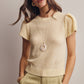 Puff Ivory Sleeve Textured Knit Top
