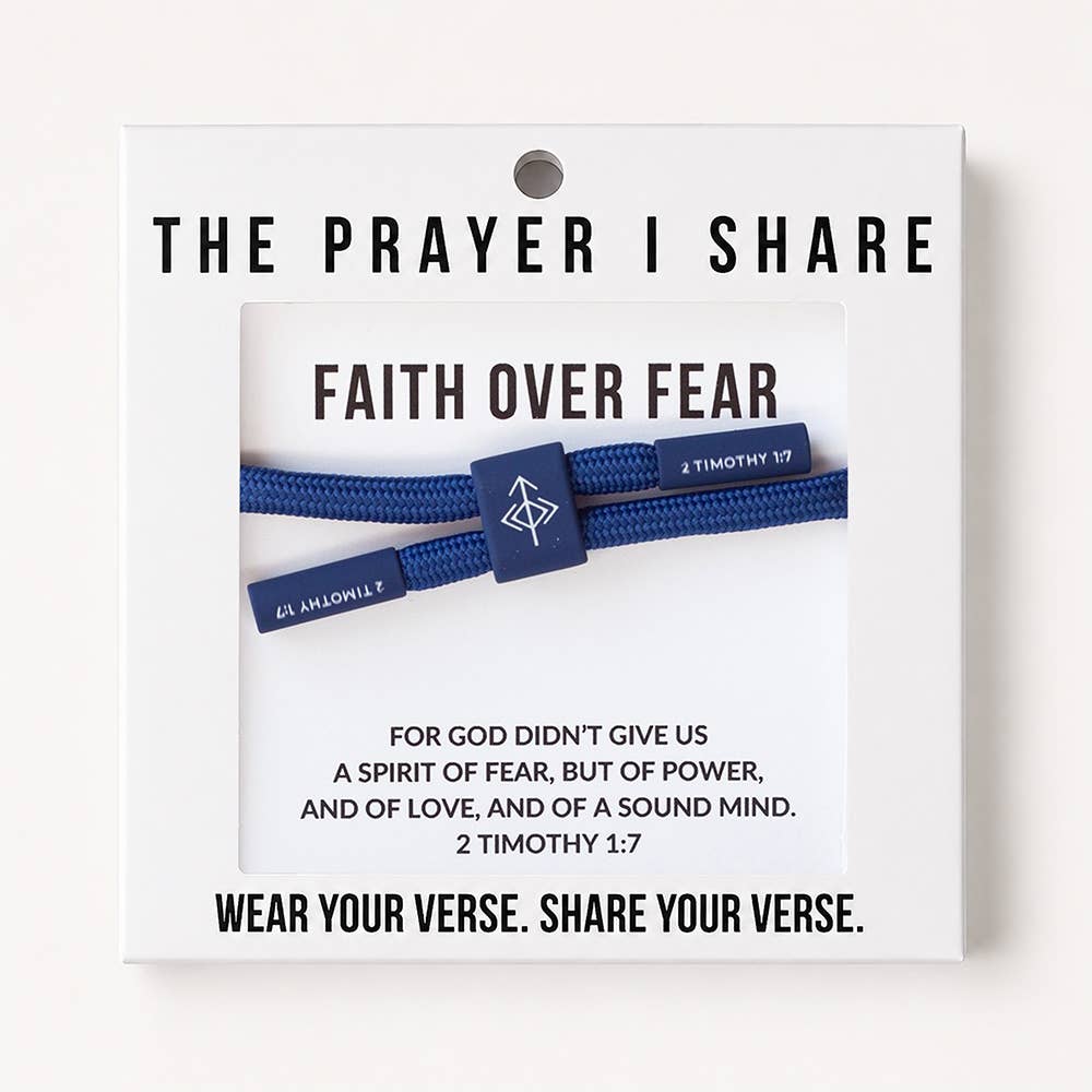 FAITH OVER FEAR Christian Cord Bracelet