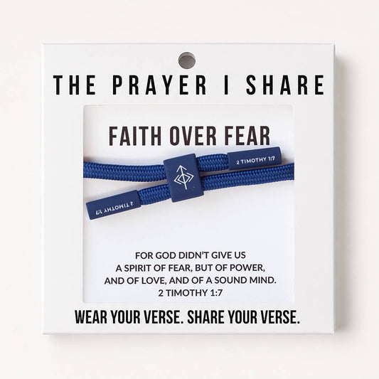 FAITH OVER FEAR Christian Cord Bracelet