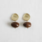 Vintage Inspired Amber Swirl Geometric Stud Earrings