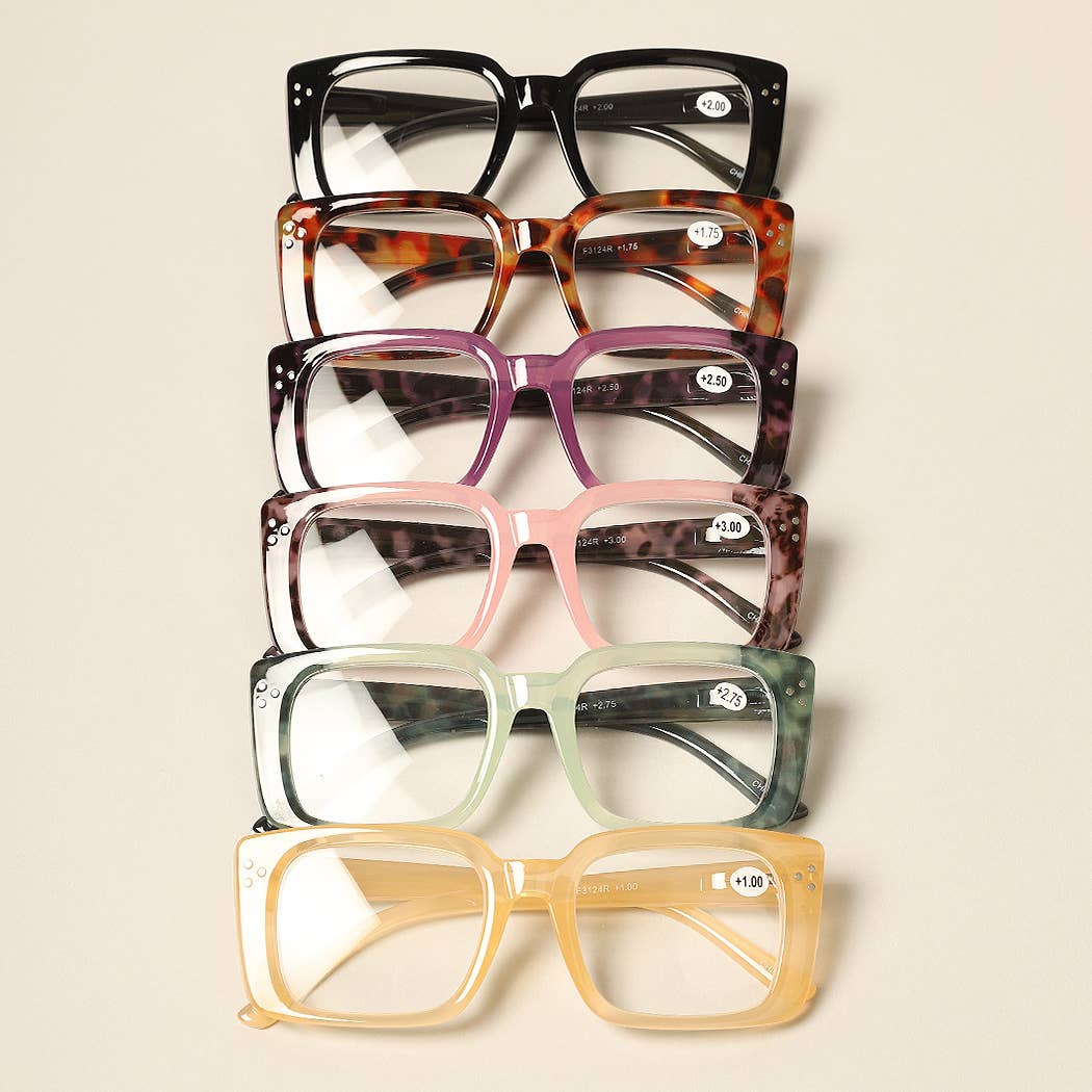 Tortoise Rectangle Reading Glasses