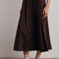 Mocha Corduroy Button Front Midi Skirt