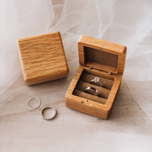 Oak Wooden Ring Box