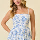 Ivory Blue Floral Baby Doll Bubble Cami