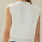 Textured Knit Vest Seashell Buttons
