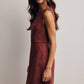 Burgundy Stretch Suede Sleeveless Mini Dress
