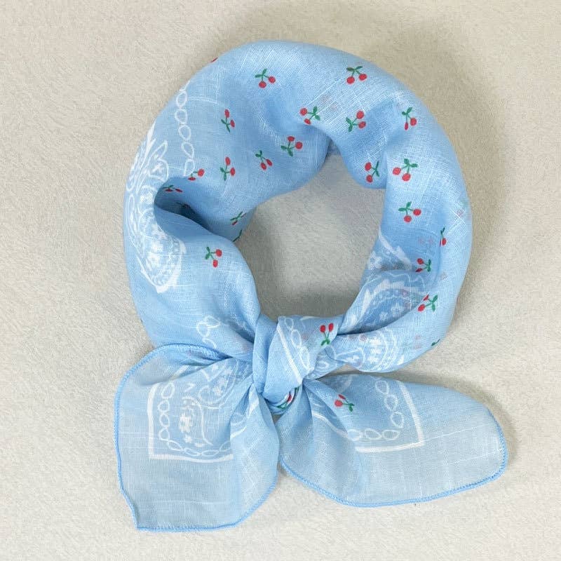 Floral Bandana Head Wrap Square Scarf
