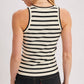Stripe Ribbed Crew Neck Tank Top