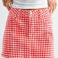 Red Gingham Micro Skirt