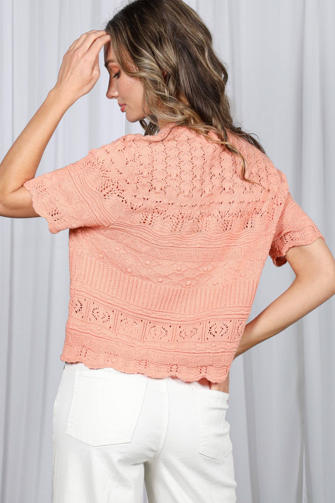Cotton Crochet Casual Knitted Sweater