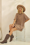 Stripe Knit Pullover Big Top Dress