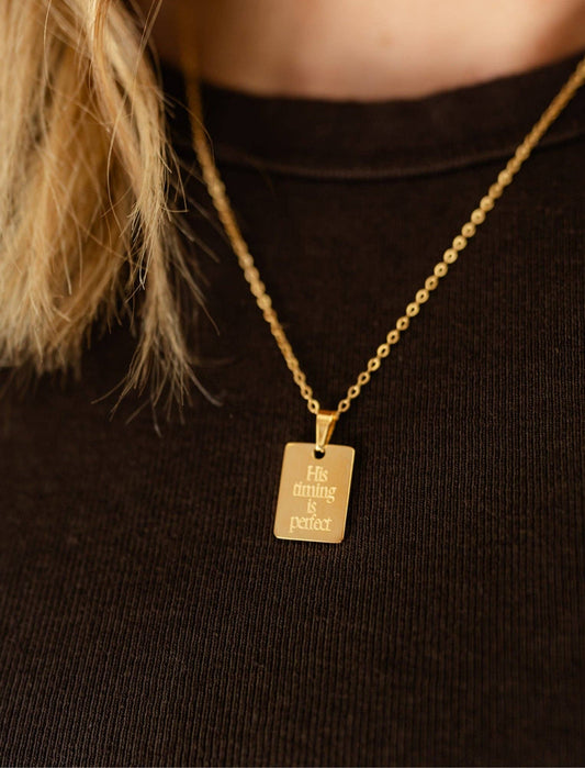 His Timing Is Perfect, 18kt Gold Plated Necklace