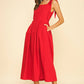 Red Ribbon Midi Sleeve Dress