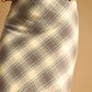 Ecru/Blue Plaid Printed Stretch Maxi Skirt