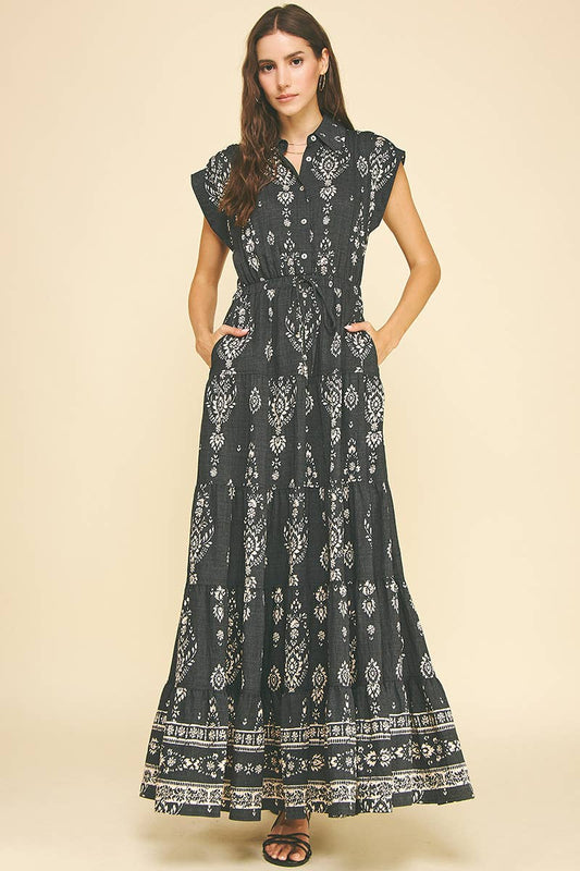 Black Tiered Maxi Dress