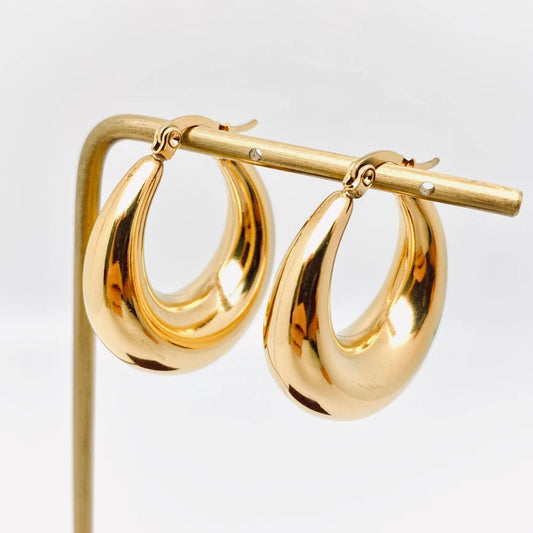 Geometric Gold-Plated Huggies