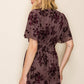 Velvet Plum Floral Smocked Waist Tiered Dress
