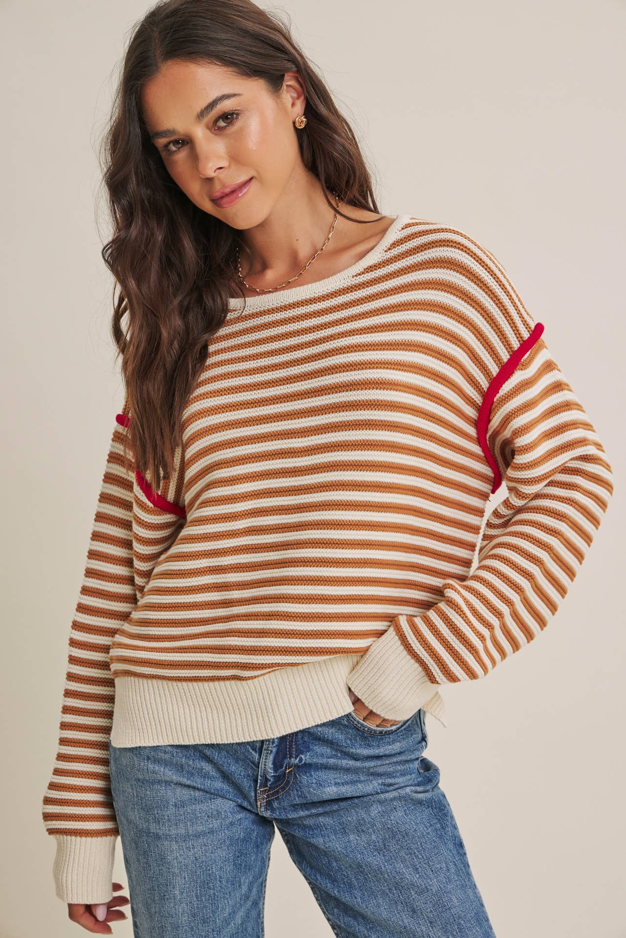 Taupe Cotton Sweater