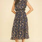 Deep Wine Floral Print Tiered Chiffon Dress