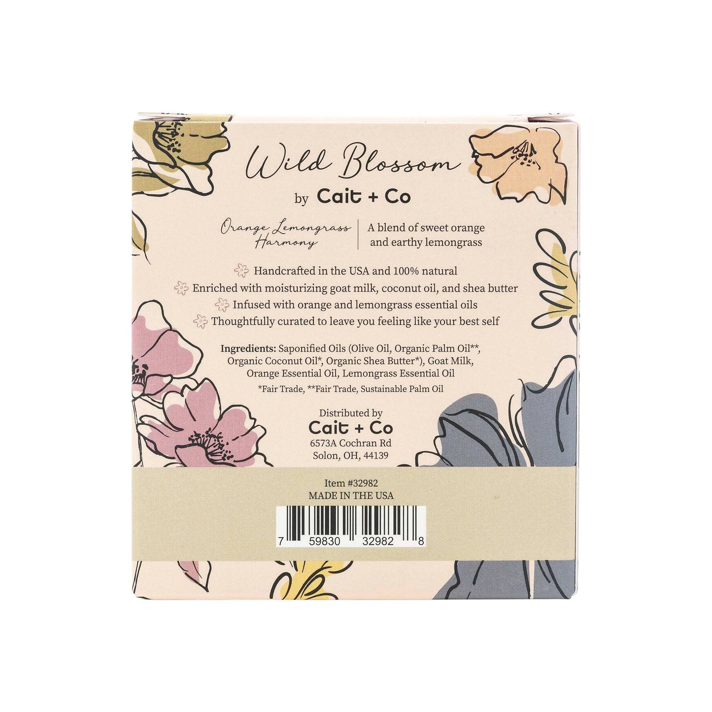 Orange Lemongrass Harmony Wild Blossom Soap No. 13