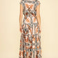 Black/Rust Floral Tiered Maxi Dress